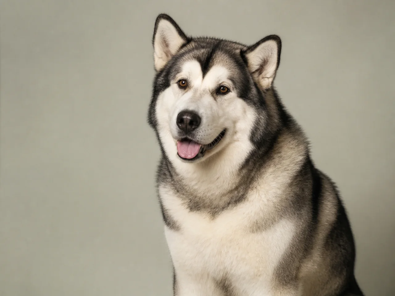 Healthy adult Alaskan Malamute breed portrait