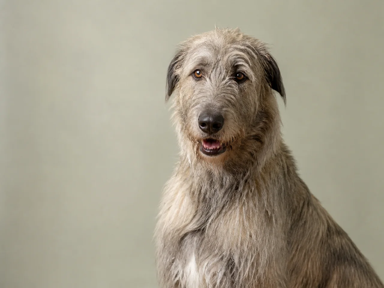 Healthy adult Irish Wolfhound breed portrait
