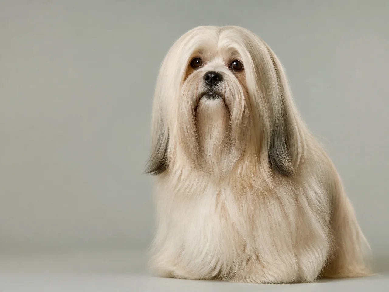 Healthy adult Lhasa Apso breed portrait