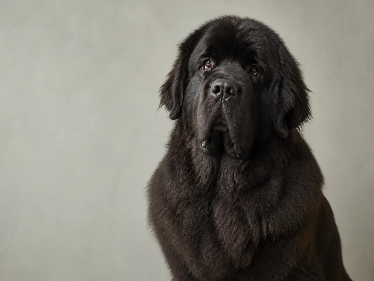 Healthy adult Newfoundland breed portrait