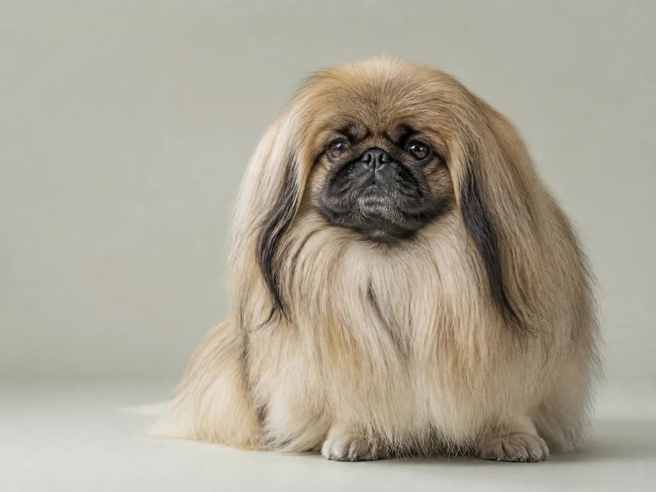 Healthy adult Pekingese breed portrait