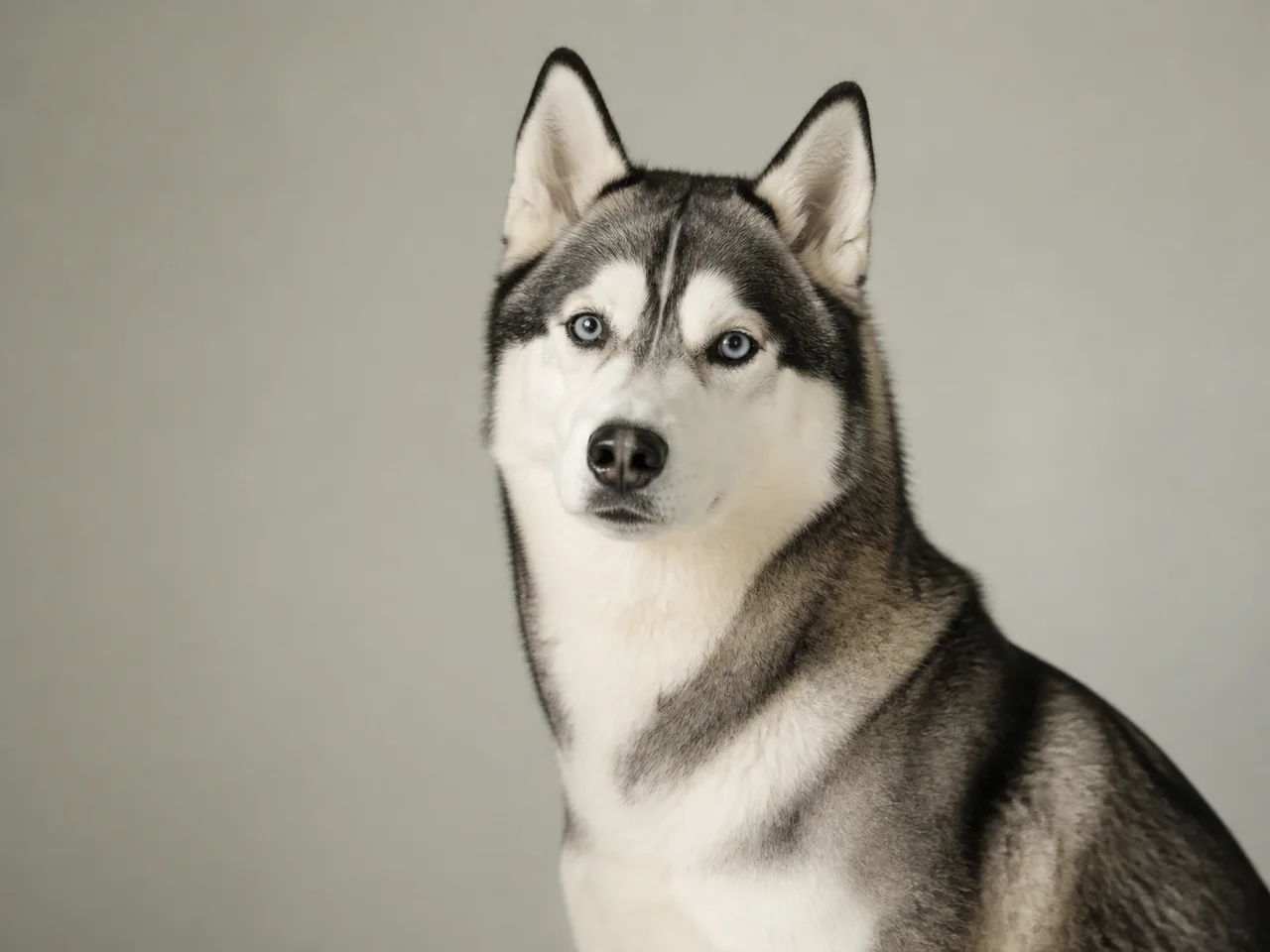 Healthy adult Siberian Husky breed portrait
