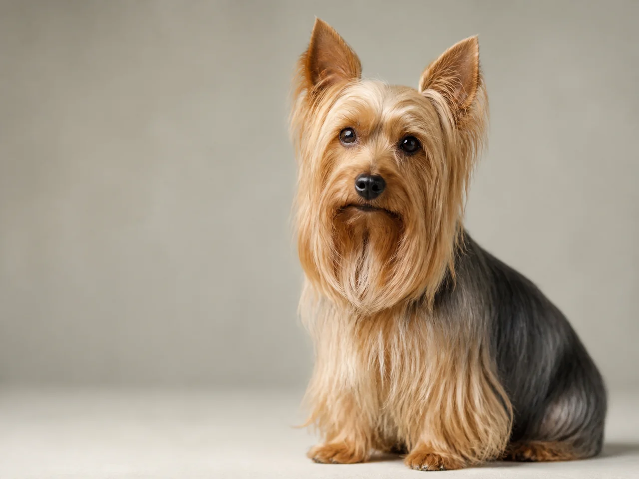 Healthy adult Silky Terrier breed portrait