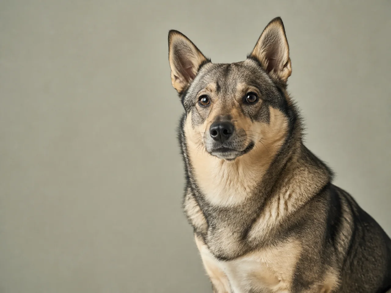 Healthy adult Swedish Vallhund breed portrait