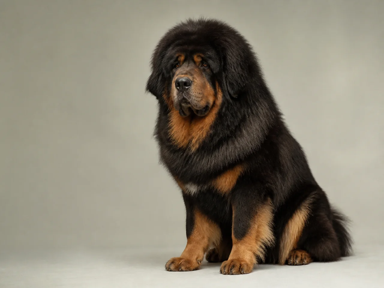 Healthy adult Tibetan Mastiff breed portrait